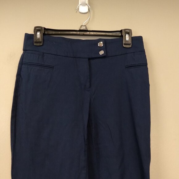 STYLE & Co Navy Flat Front Button Zip Fly Pants - Picture 2 of 8